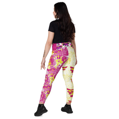 Baphomet Butterfly Skull Crossover leggings with pockets