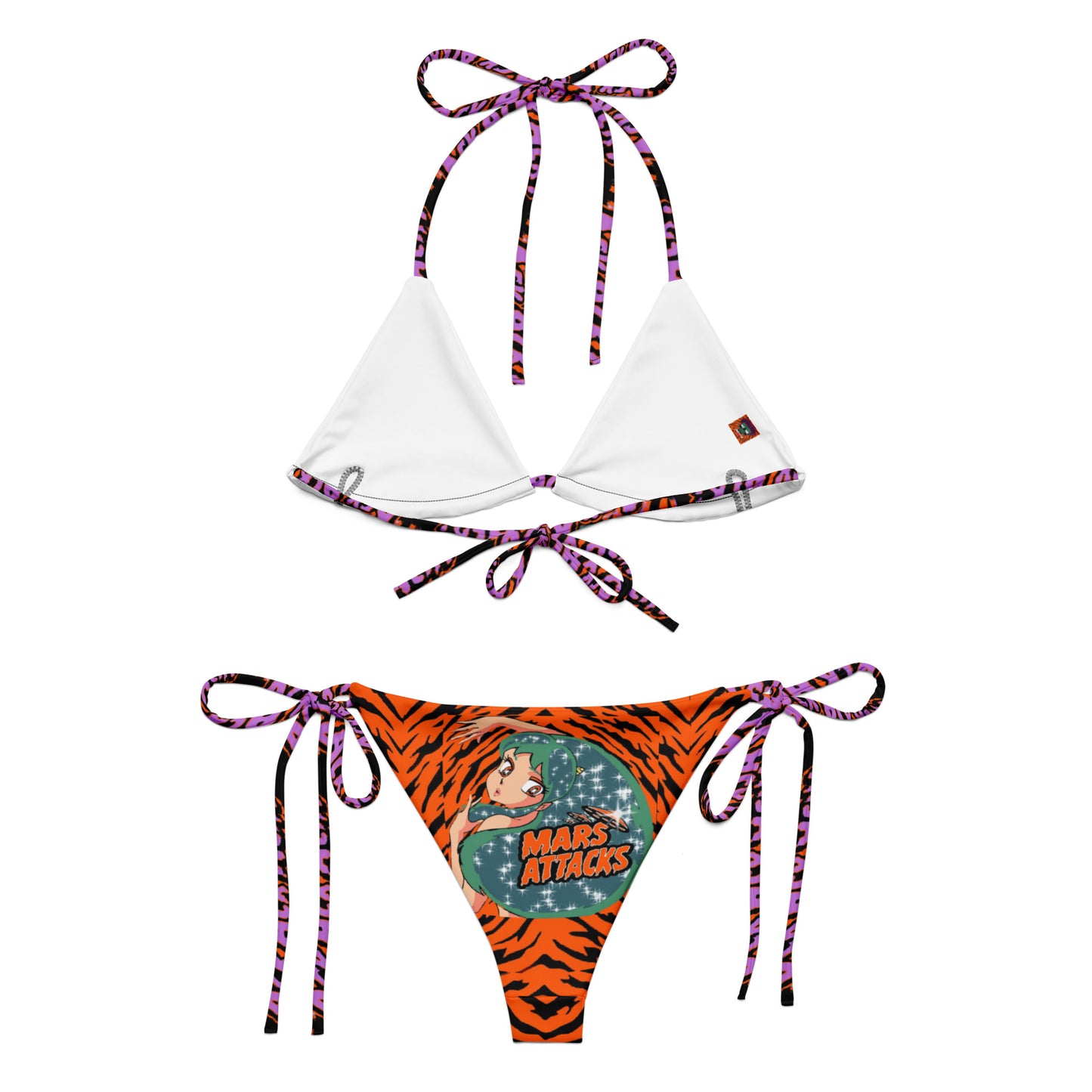 ACK ACK ACK All-over print recycled string bikini