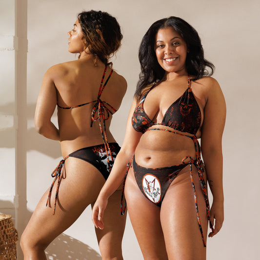 Tric or Treat All-over print recycled string bikini