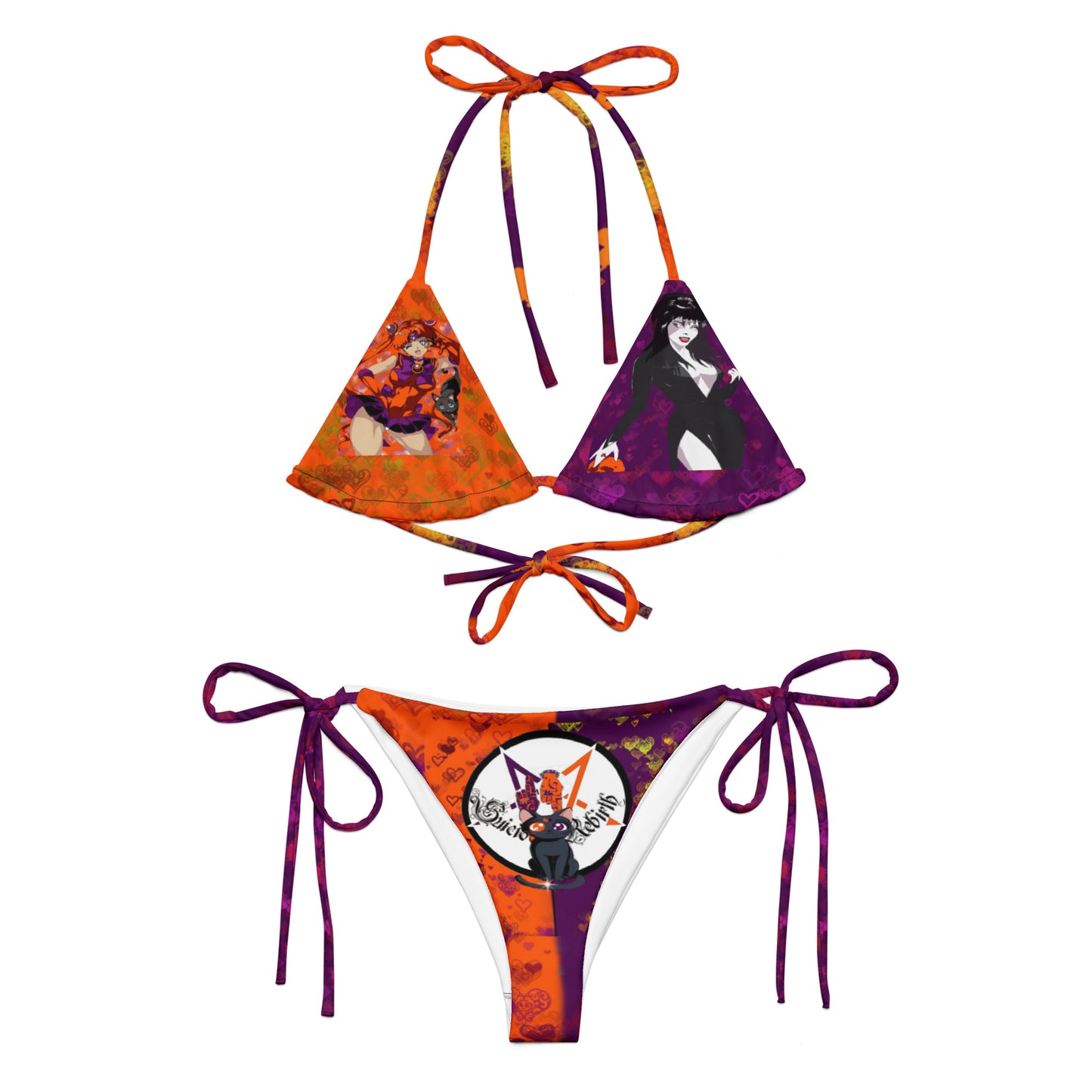 By moonlight Classic Horror All-over print recycled string bikini