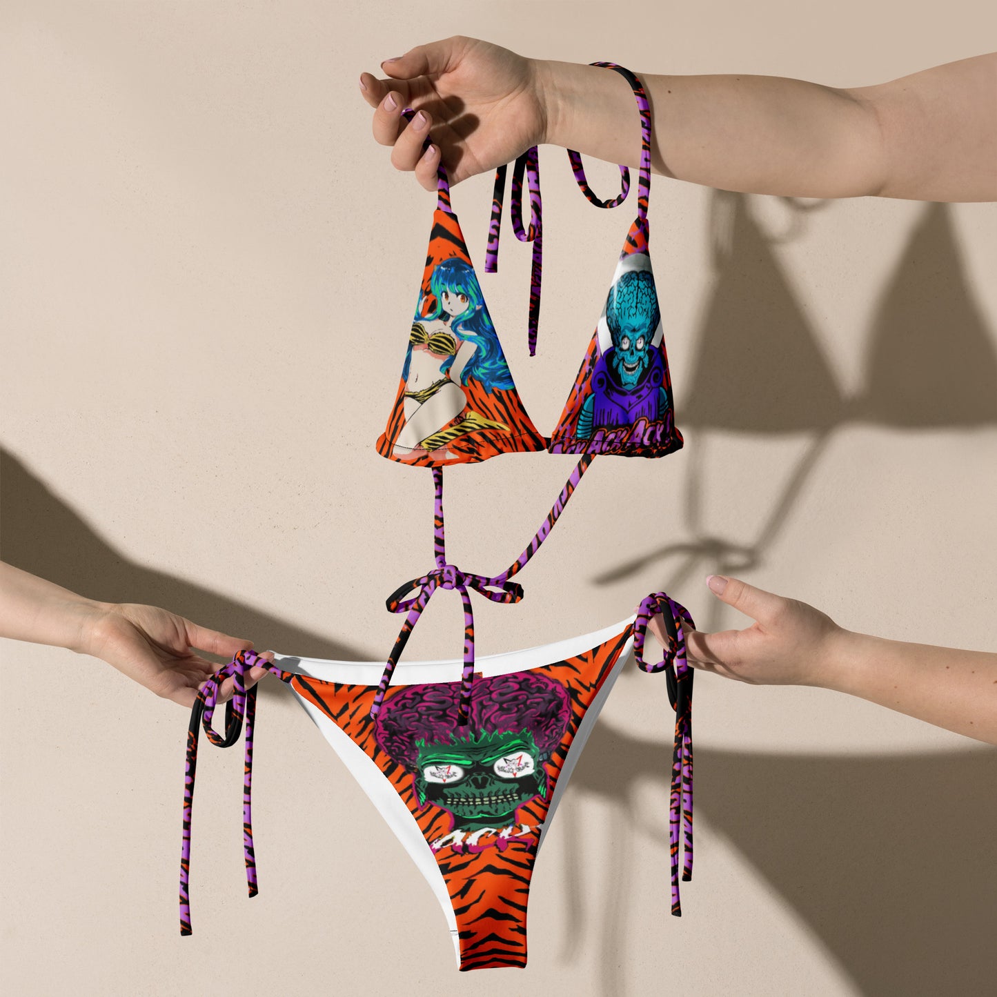 ACK ACK ACK All-over print recycled string bikini