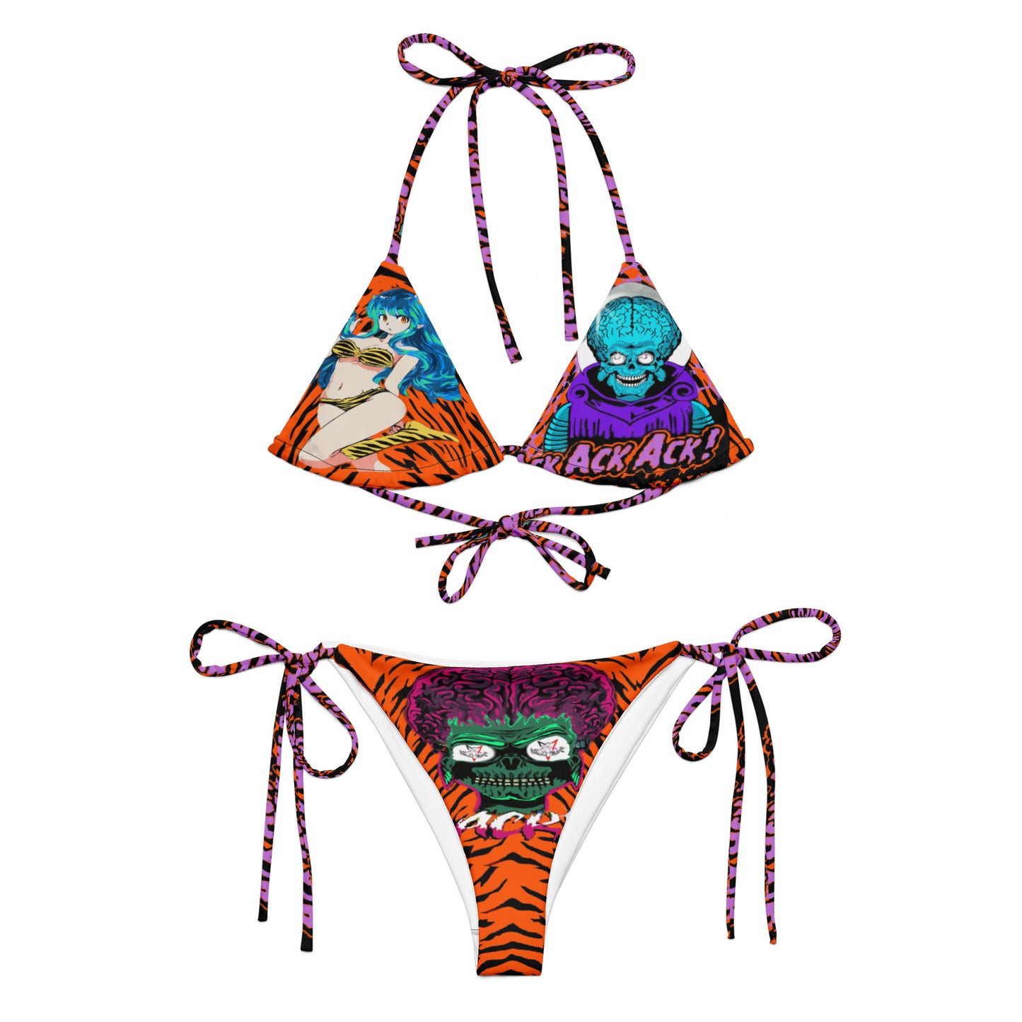 ACK ACK ACK All-over print recycled string bikini