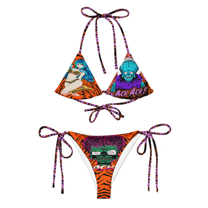 ACK ACK ACK All-over print recycled string bikini